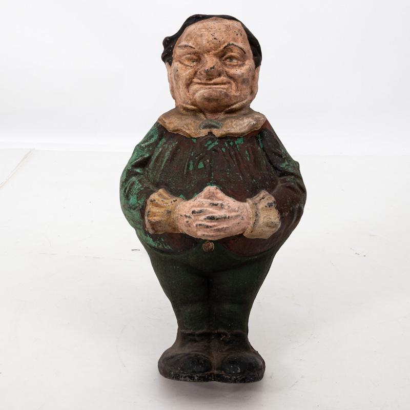 Pair of Painted Polychrome Cast Iron Andirons of Tweedle Dee and Tweedle Dum  For Sale 5