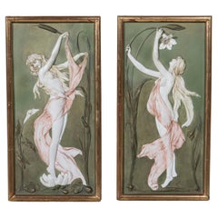Pair of Painted Porcelain Plaques. France, Early 20th Century