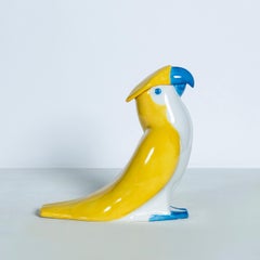 Coppia di decanter per vino in porcellana dipinta firmati Edouard-Marcel Sandoz, circa 1920