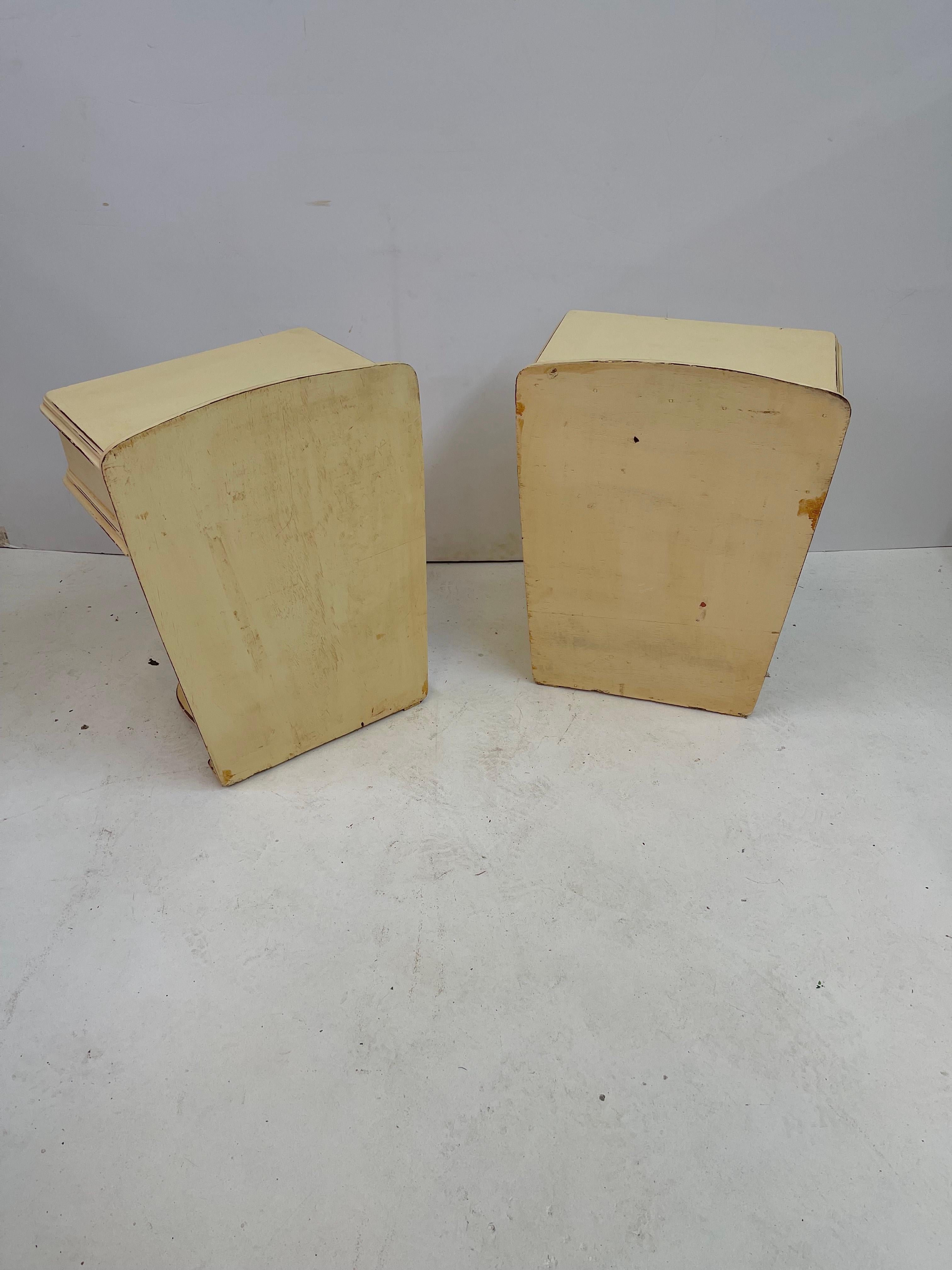 Wood Pair of Painted Provencal Nightstands