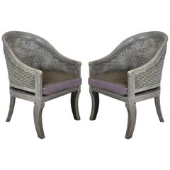 Pair of Painted Regency Spoon Back Chairs