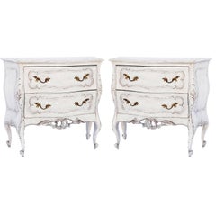 Pair of Painted Rococo-Style Nightstand Commodes