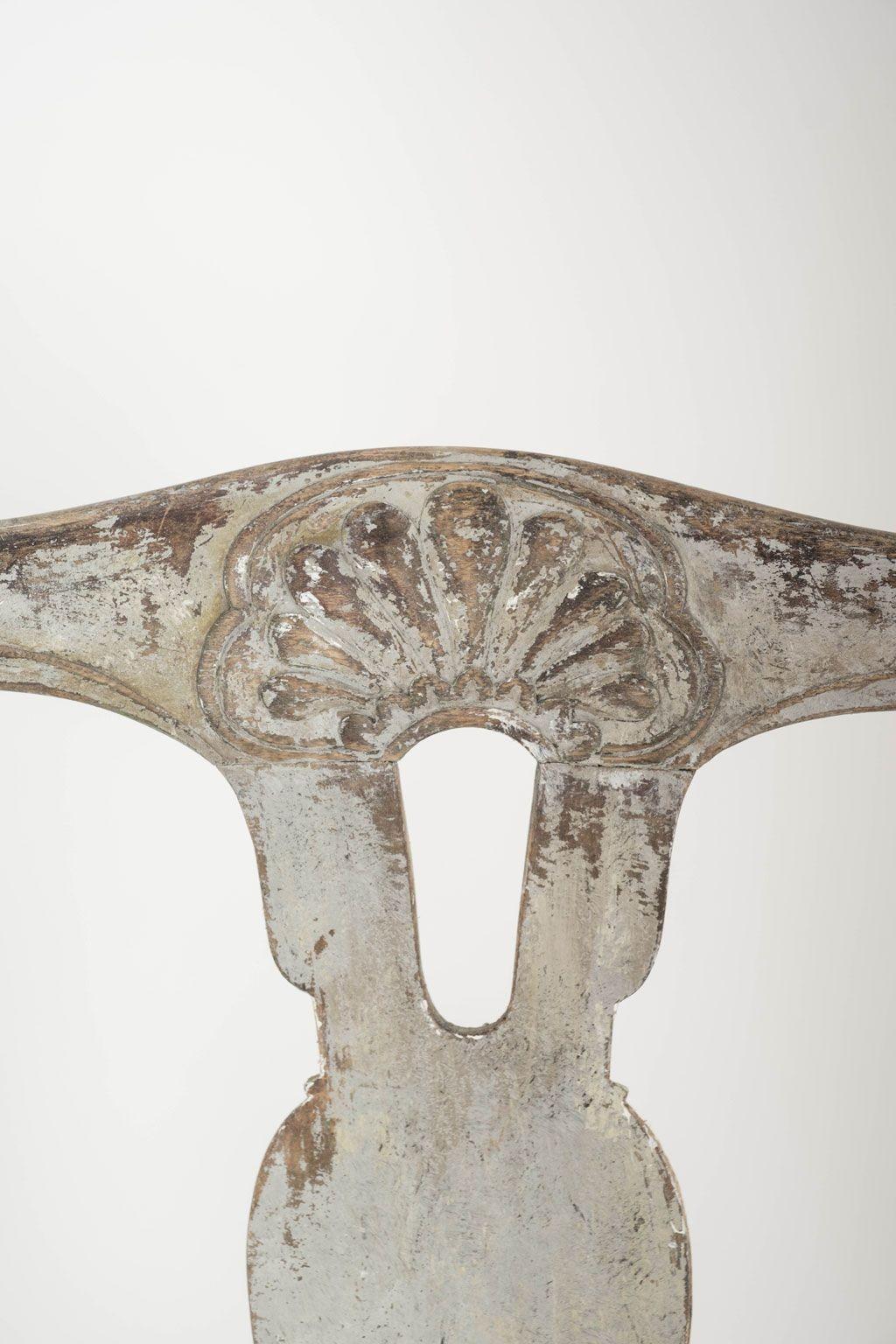 Tissu d'ameublement Paire de fauteuils suédois peints rococo en vente