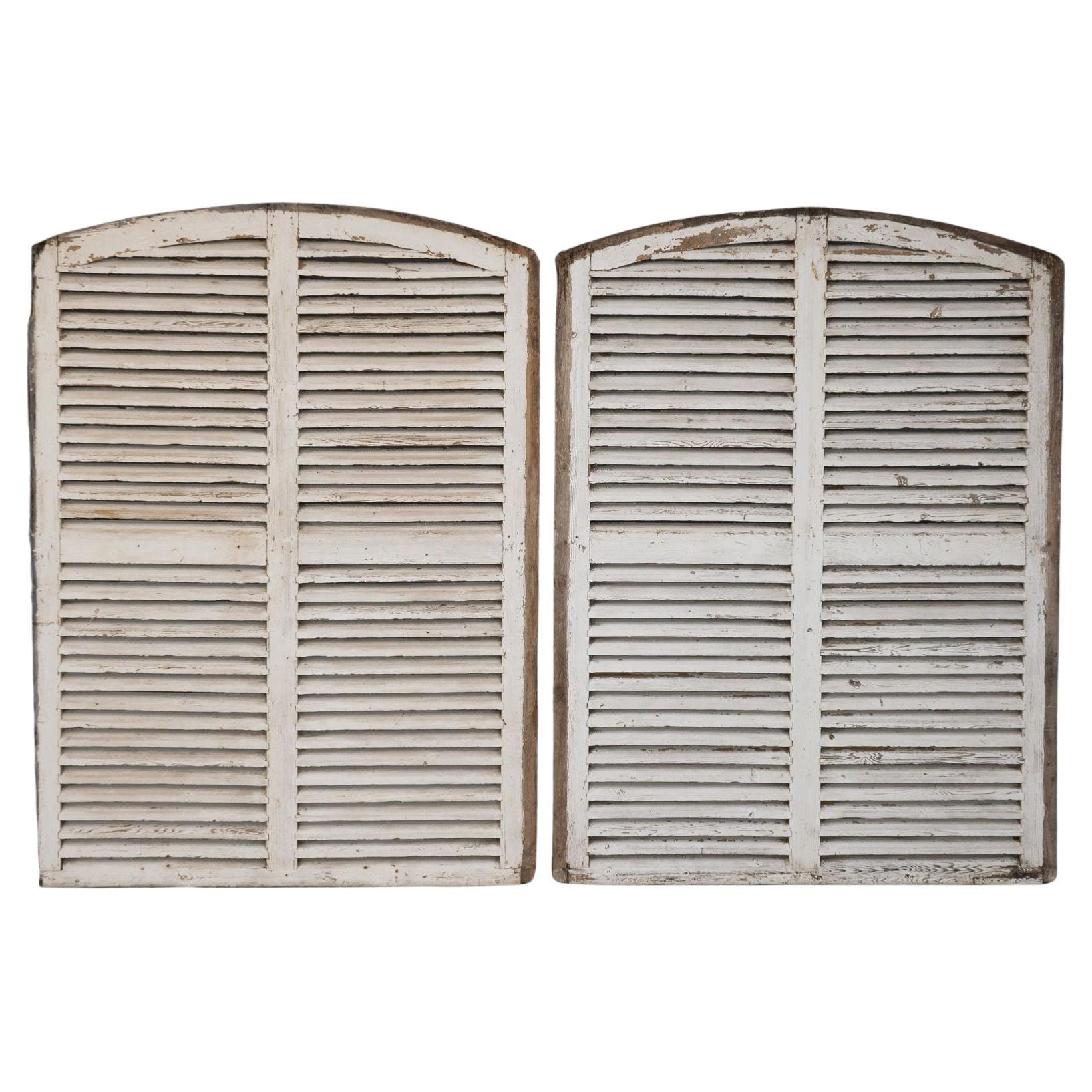 Pair of Painted Shutters For Sale