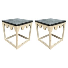 Pair of Painted Slate-Top Tables