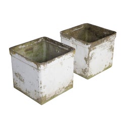 Pair of Painted Square Planters