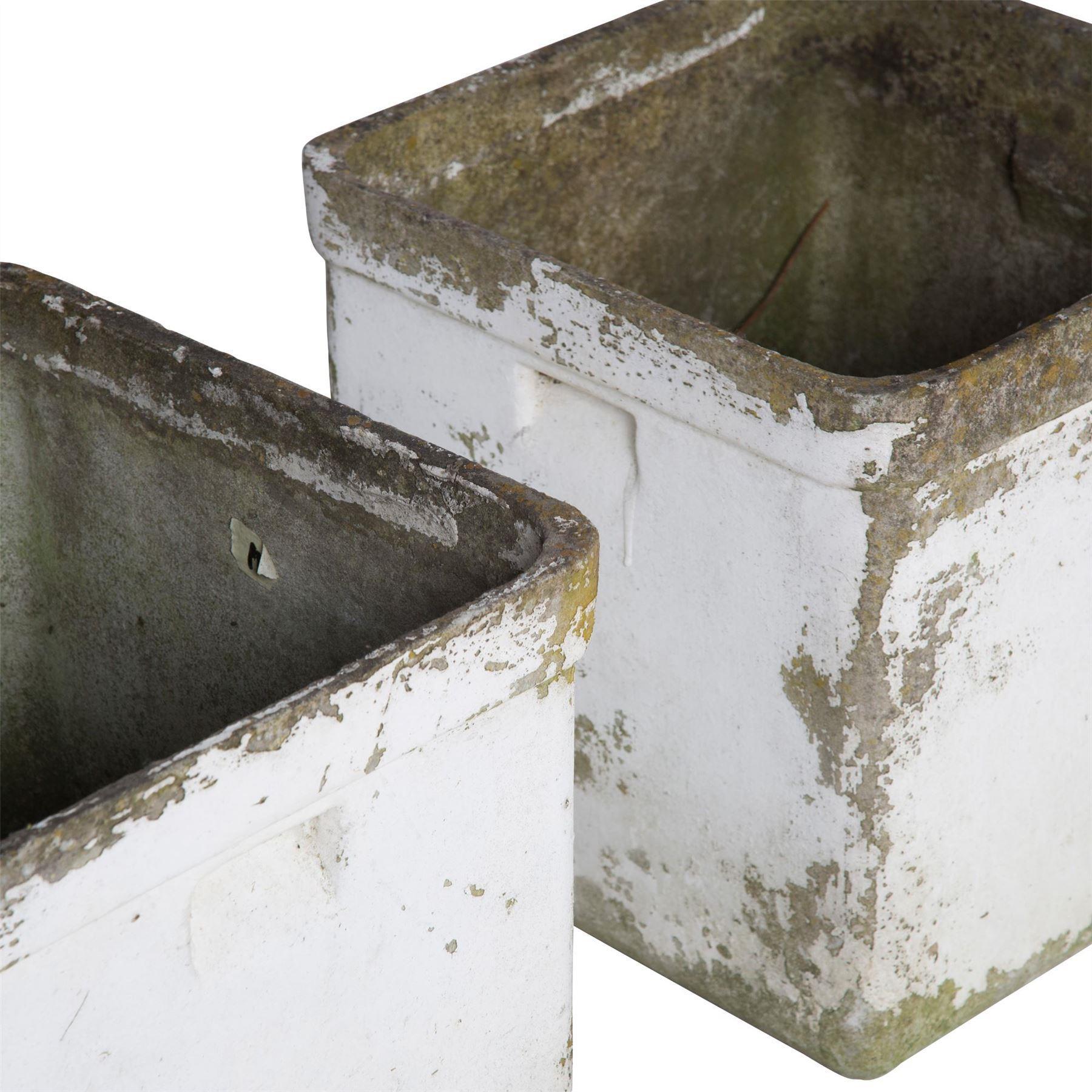 English Pair of Painted Square Planters