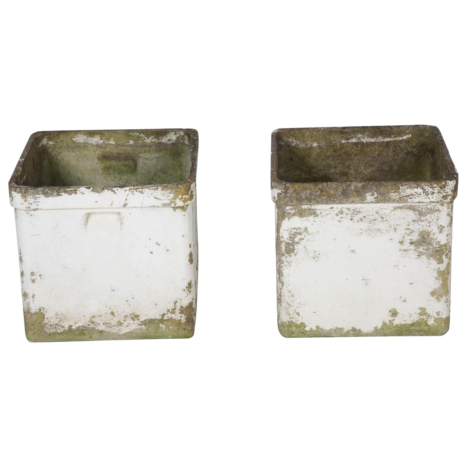 Pair of Painted Square Planters
