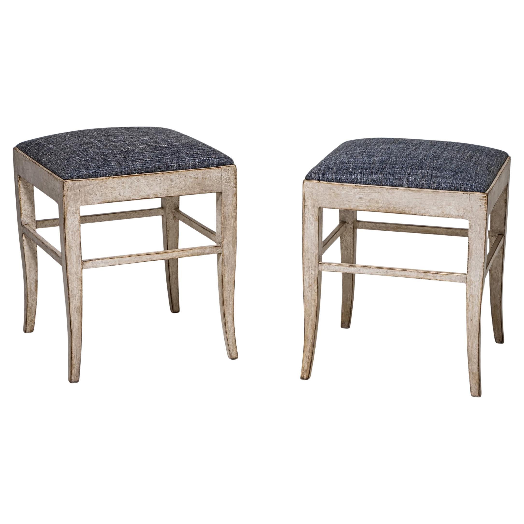 Pair of Painted Stools, 19th Century