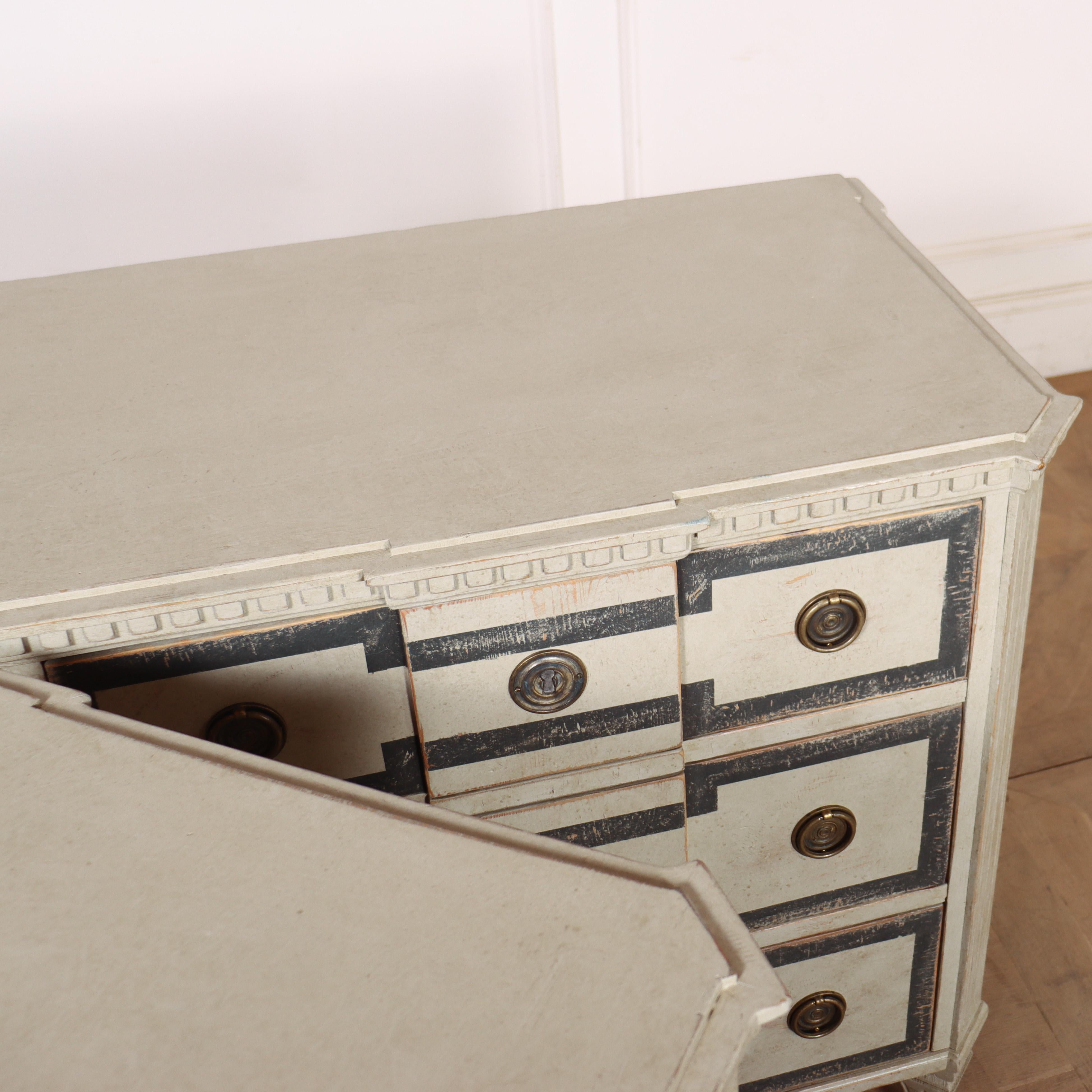 Pair of Painted Swedish Breakfront Commodes For Sale 6