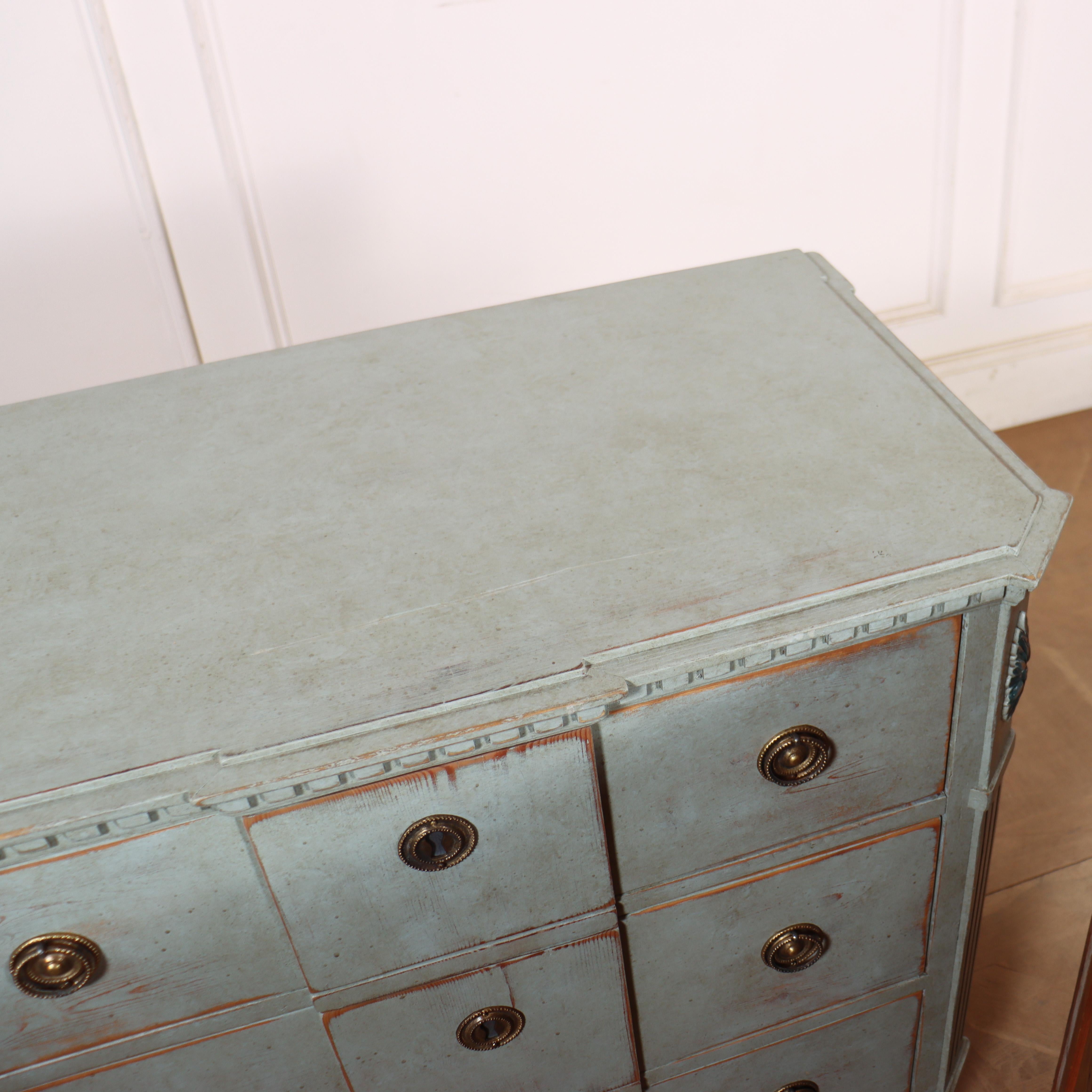 Pair of Painted Swedish Breakfront Commodes For Sale 8