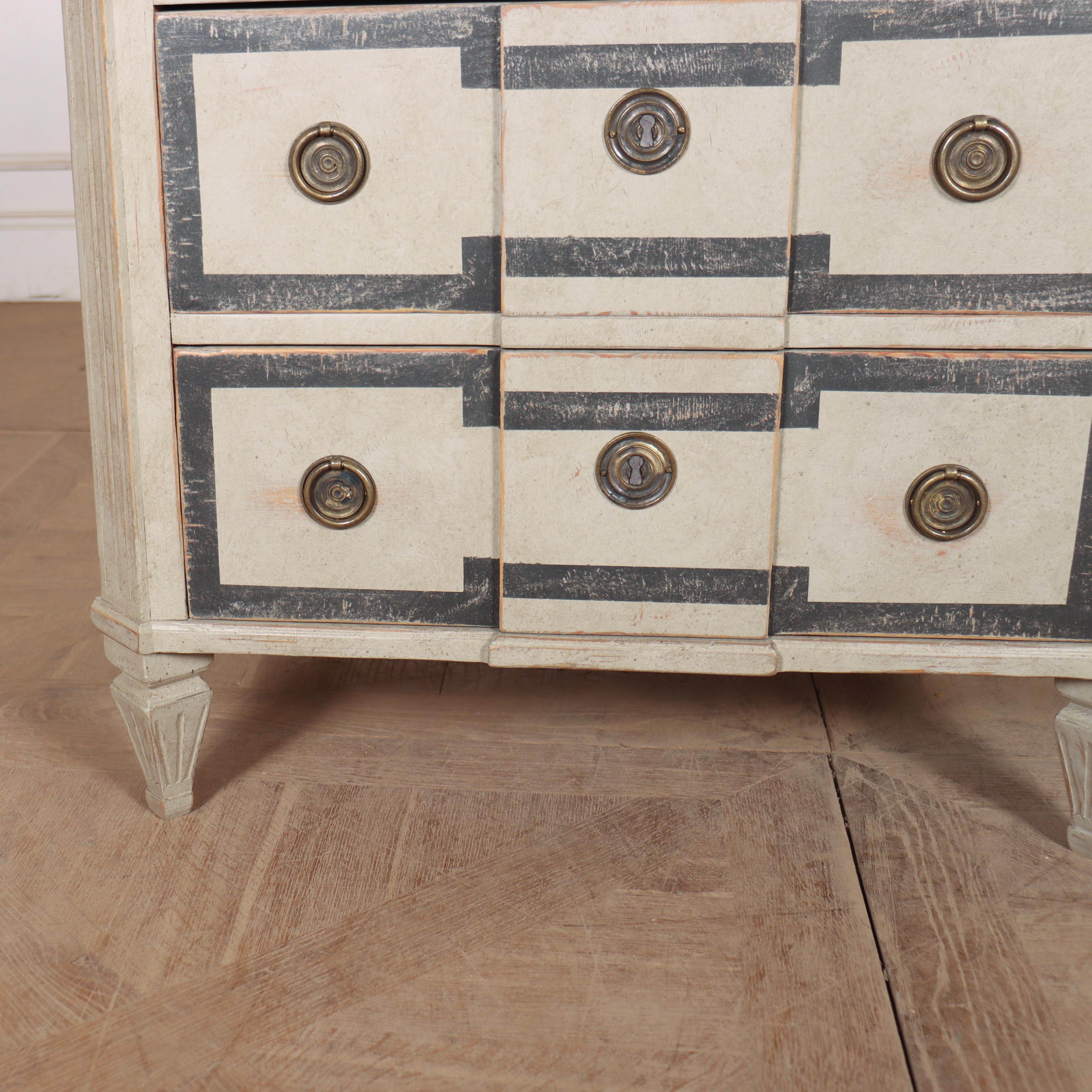 Pair of Painted Swedish Breakfront Commodes In Good Condition For Sale In Leamington Spa, Warwickshire
