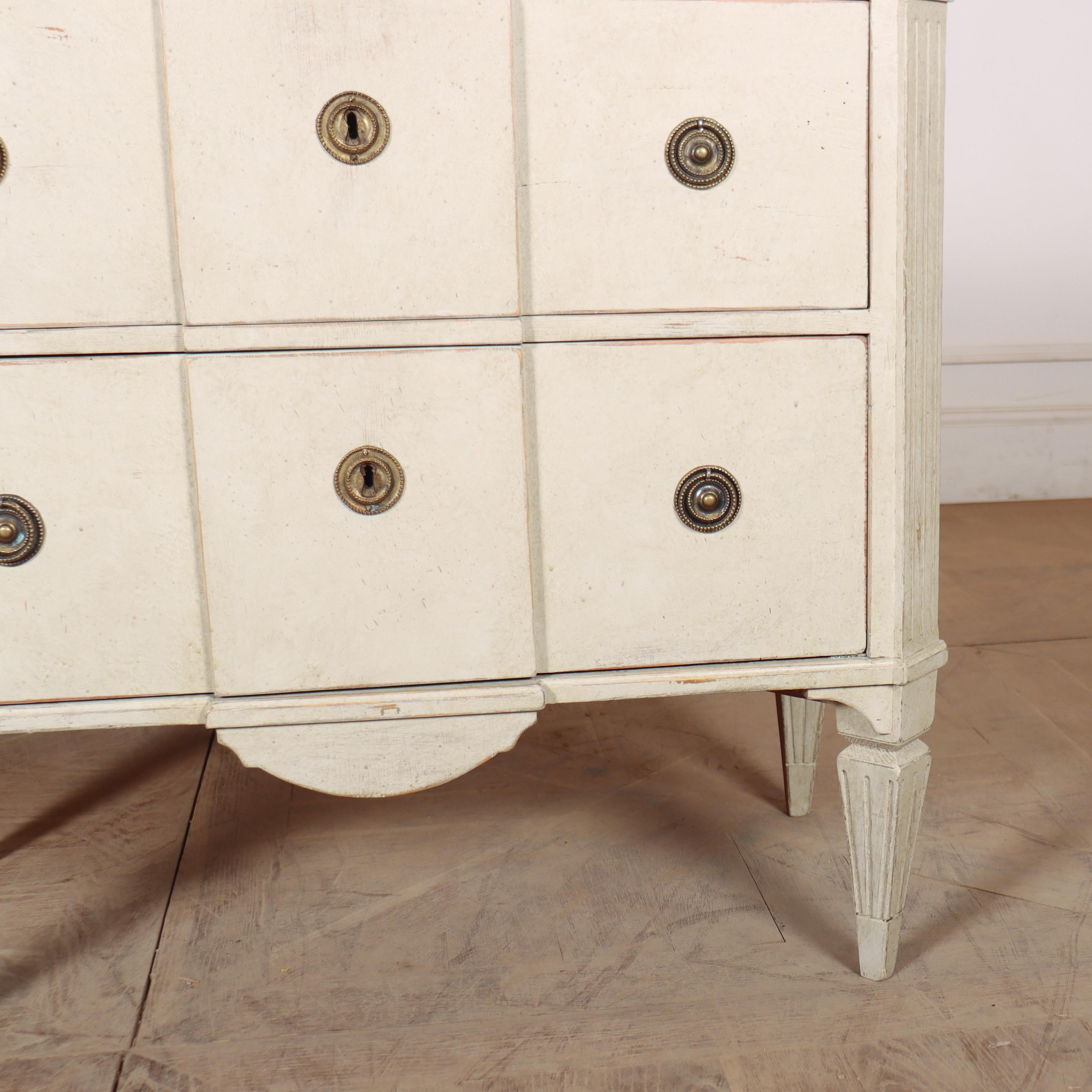 19th Century Pair of Painted Swedish Breakfront Commodes For Sale