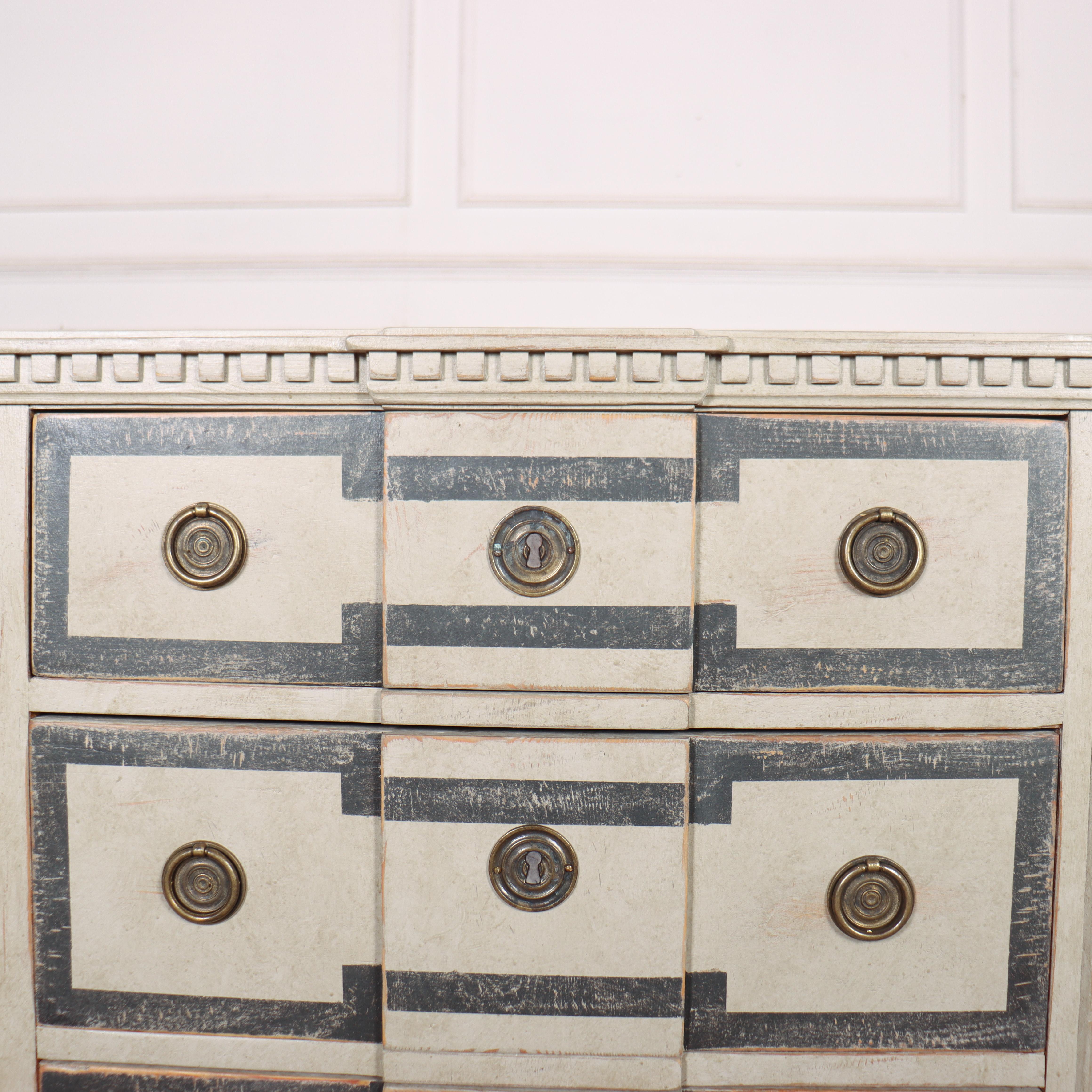 Pair of Painted Swedish Breakfront Commodes For Sale 1