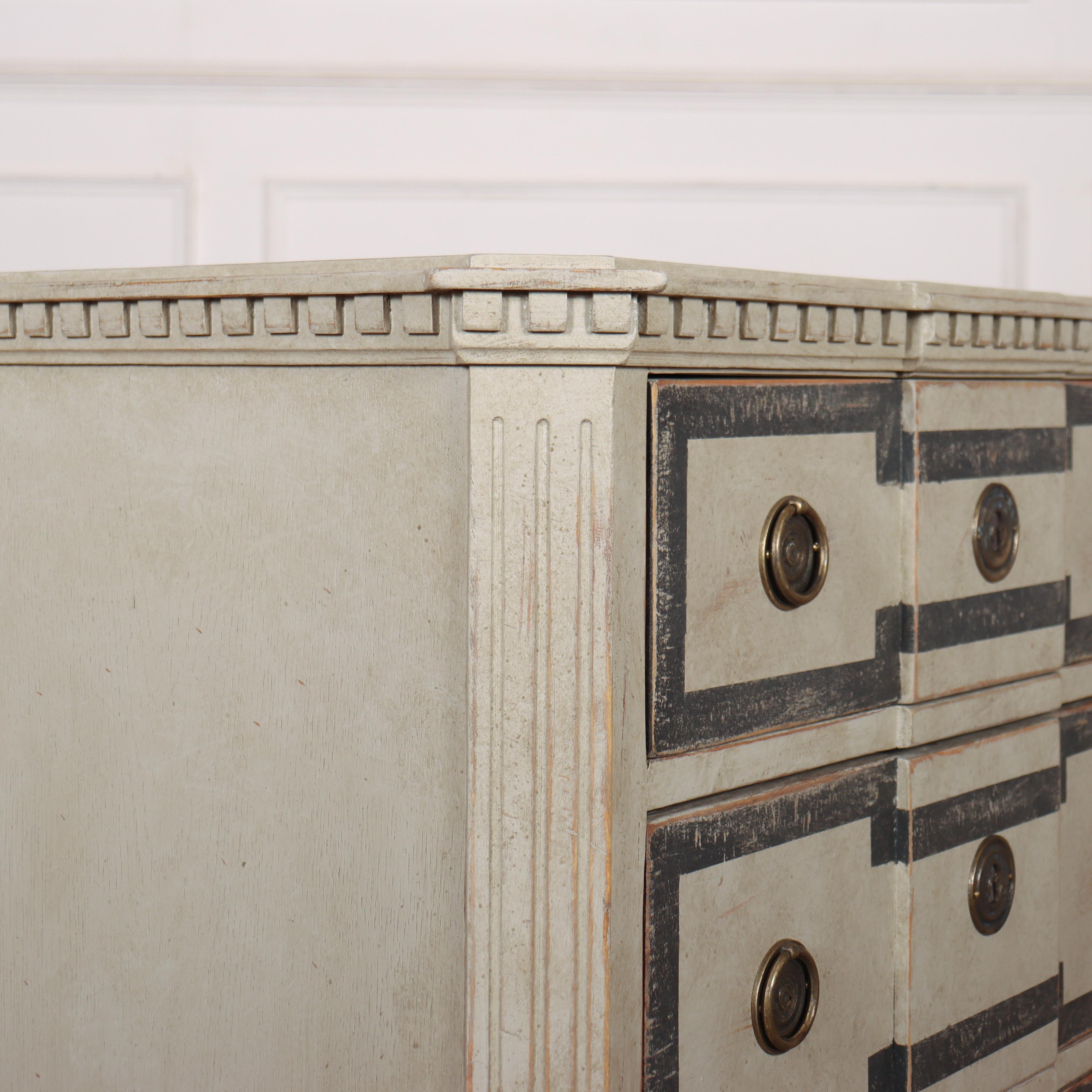 Pair of Painted Swedish Breakfront Commodes For Sale 2