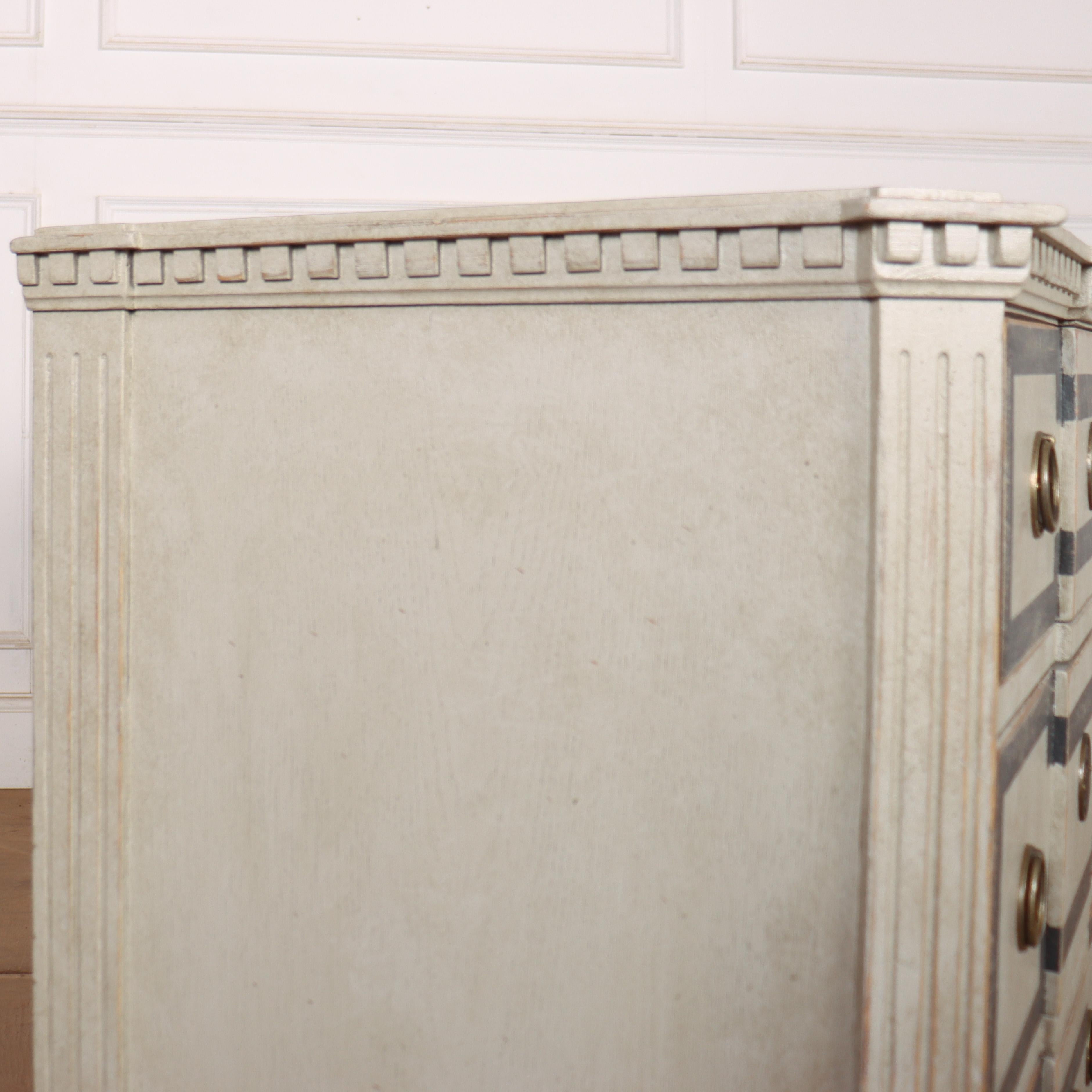 Pair of Painted Swedish Breakfront Commodes For Sale 4