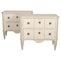 Pair of Painted Swedish Breakfront Commodes