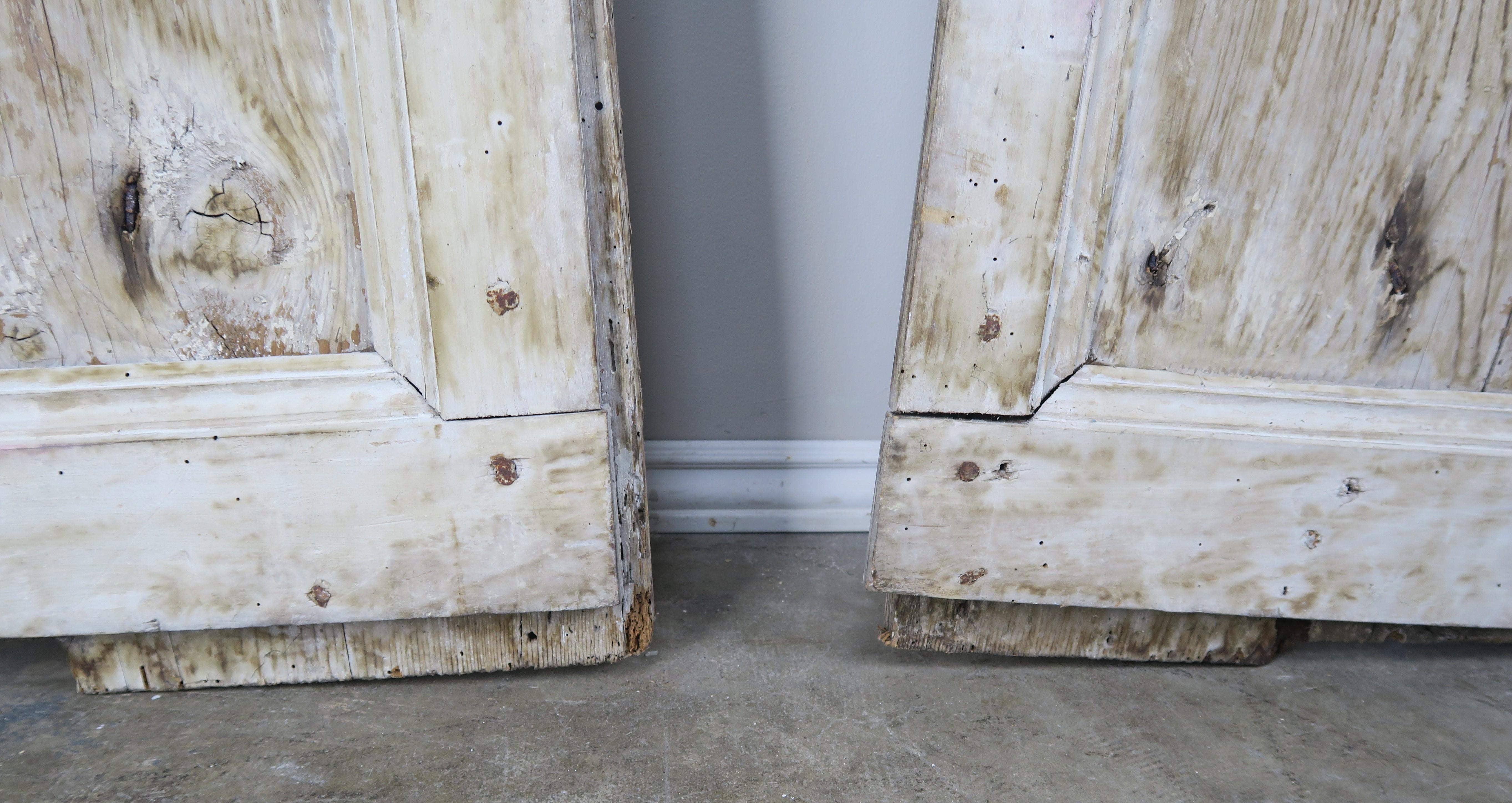 Wrought Iron Pair of Painted Swedish Doors with Original Iron Hardware