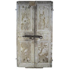 Pair of Painted Swedish Doors with Original Iron Hardware