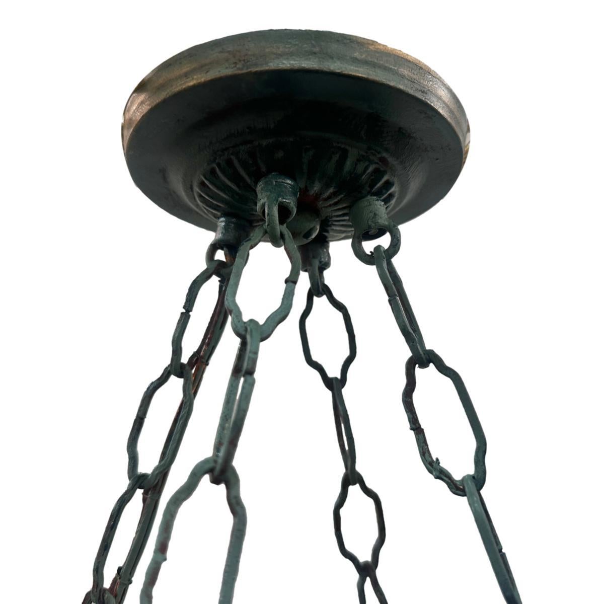French Pair of Painted Tole Chandeliers, Sold Individually For Sale