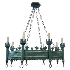 Pair of Painted Tole Chandeliers, Sold Individually