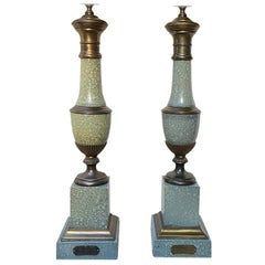 Pair of Painted Tole Lamps