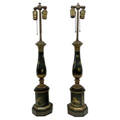 Pair of Painted Tole Lamps