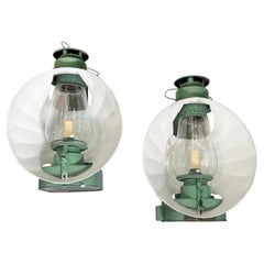 Pair of Painted Tole Lantern Sconces