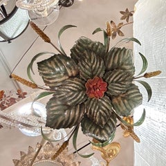 Pair of Painted Tole Light Fixtures, Sold Individually