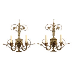 Pair of Painted Tole Sconces