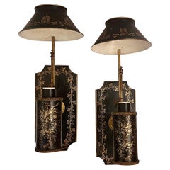 Pair of Painted Tole Sconces