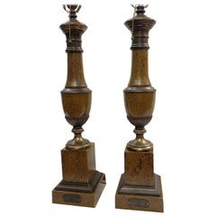 Pair of Painted Tole Table Lamps