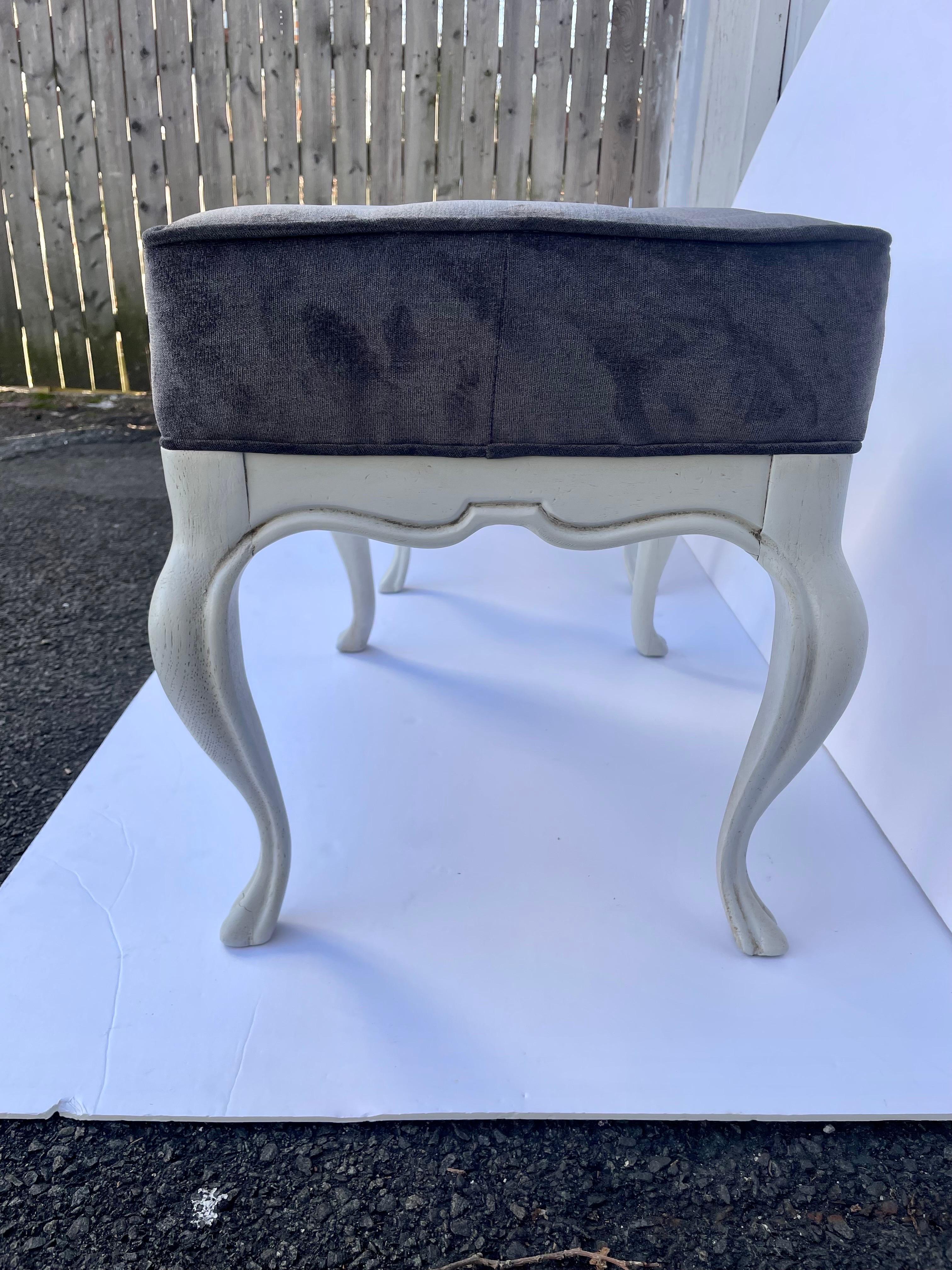 Pair of Painted Upholstered Benches  For Sale 1