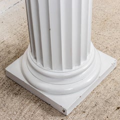 Pair of Painted White Columnar Wood Pedestals