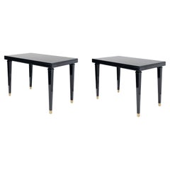 Coppia di tavolini in legno dipinto e bronzo di Comte, Argentina, I.A. B., circa 1940