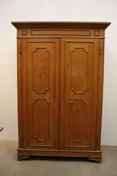 Pair of Painted Wood Grain Metal Armoires