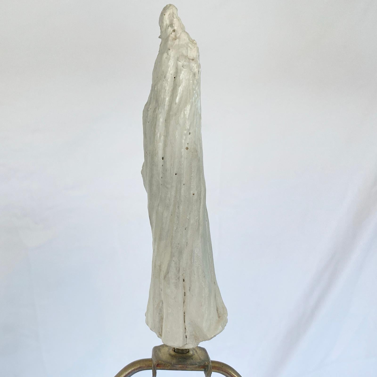 Pair of Painted Wood Root Lamps with Matching Finials For Sale 1