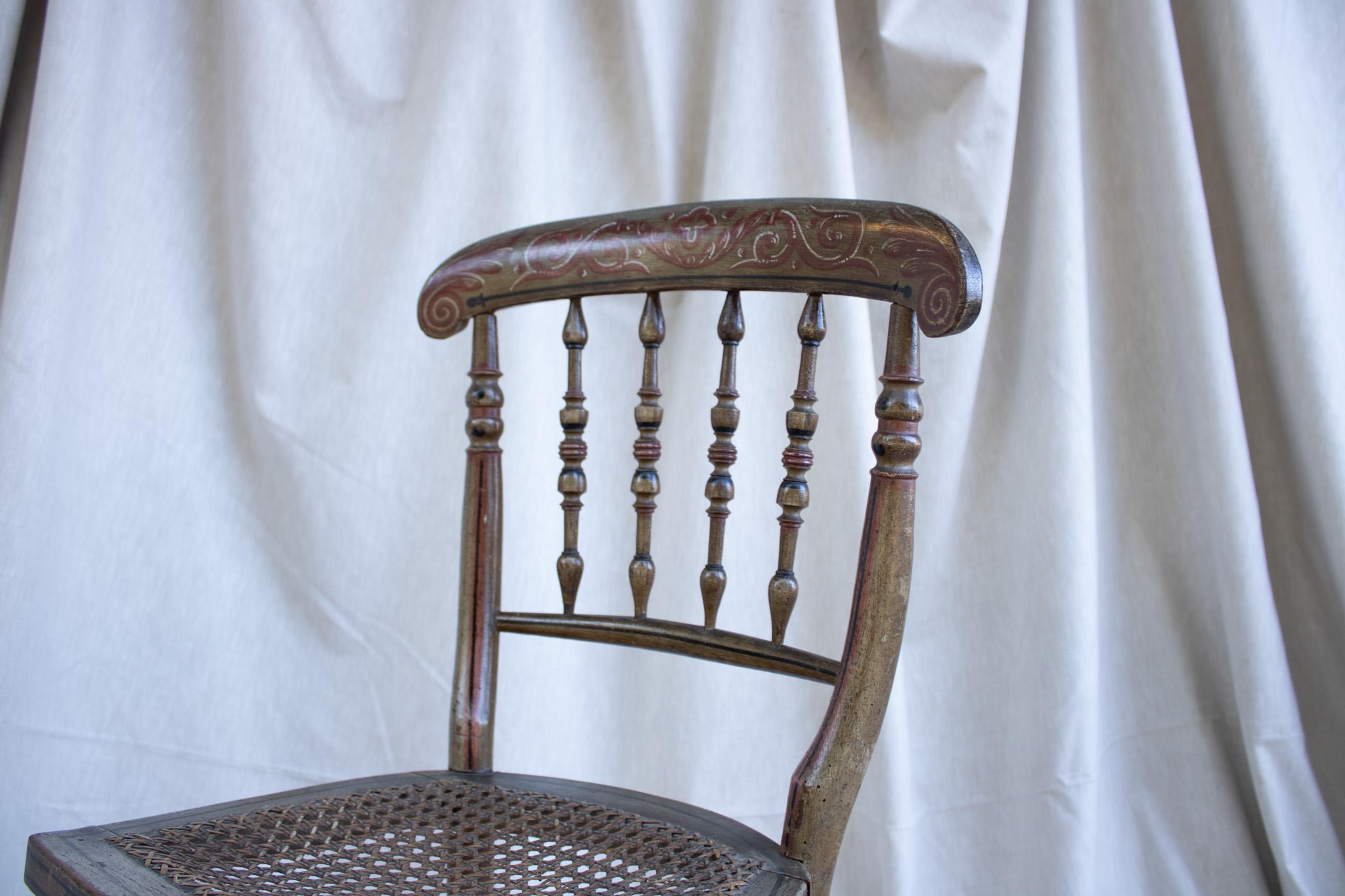 Peint Paire de chaises peintes - XIXe siècle - Europe en vente