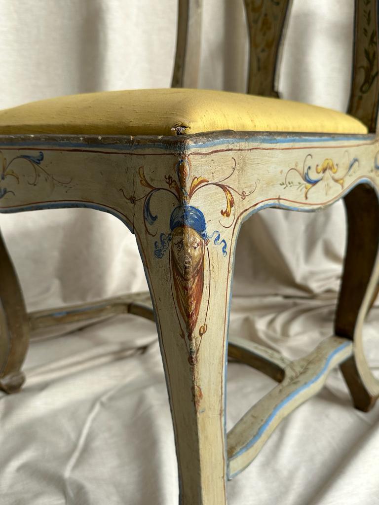 Pair of Painted Woodwork Italian Chairs  2