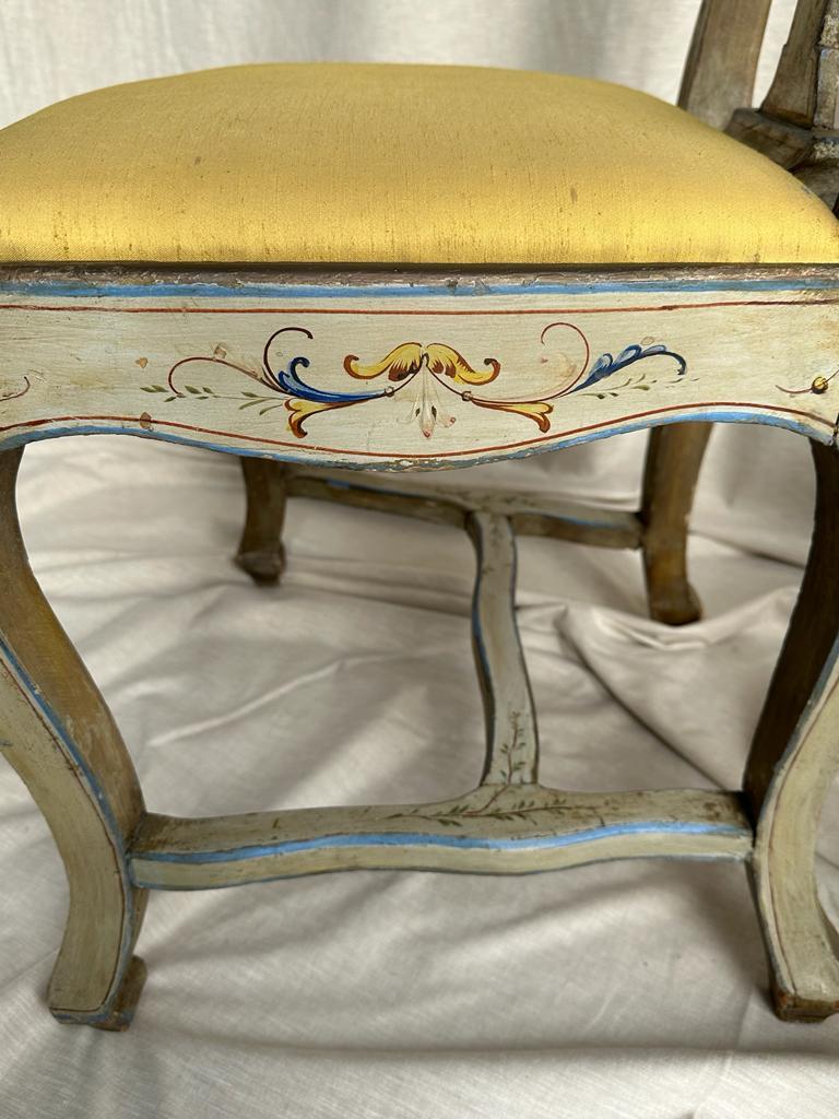Pair of Painted Woodwork Italian Chairs  3