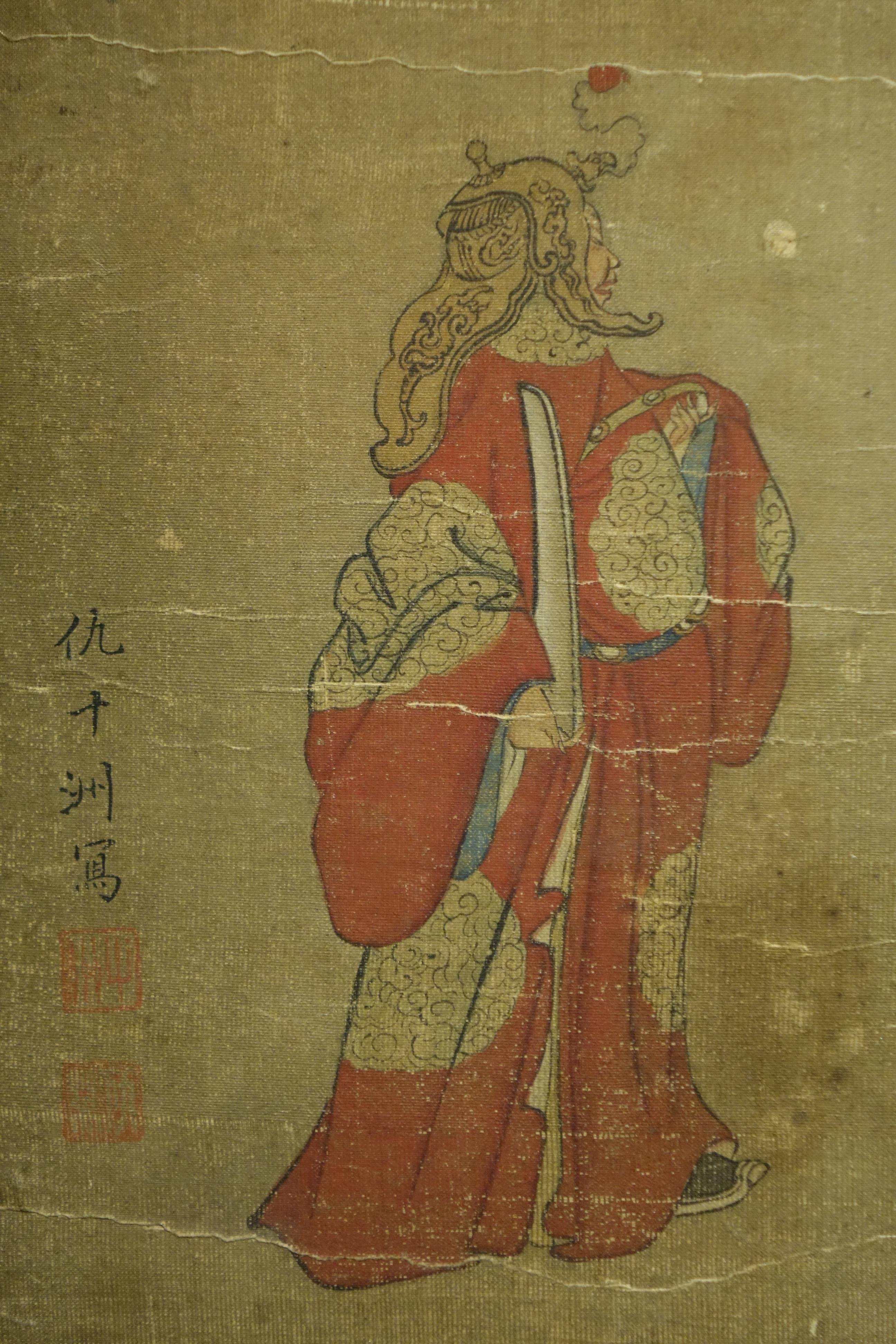 Chinoiserie Pair of Painting on Silk, China, 19th Century
