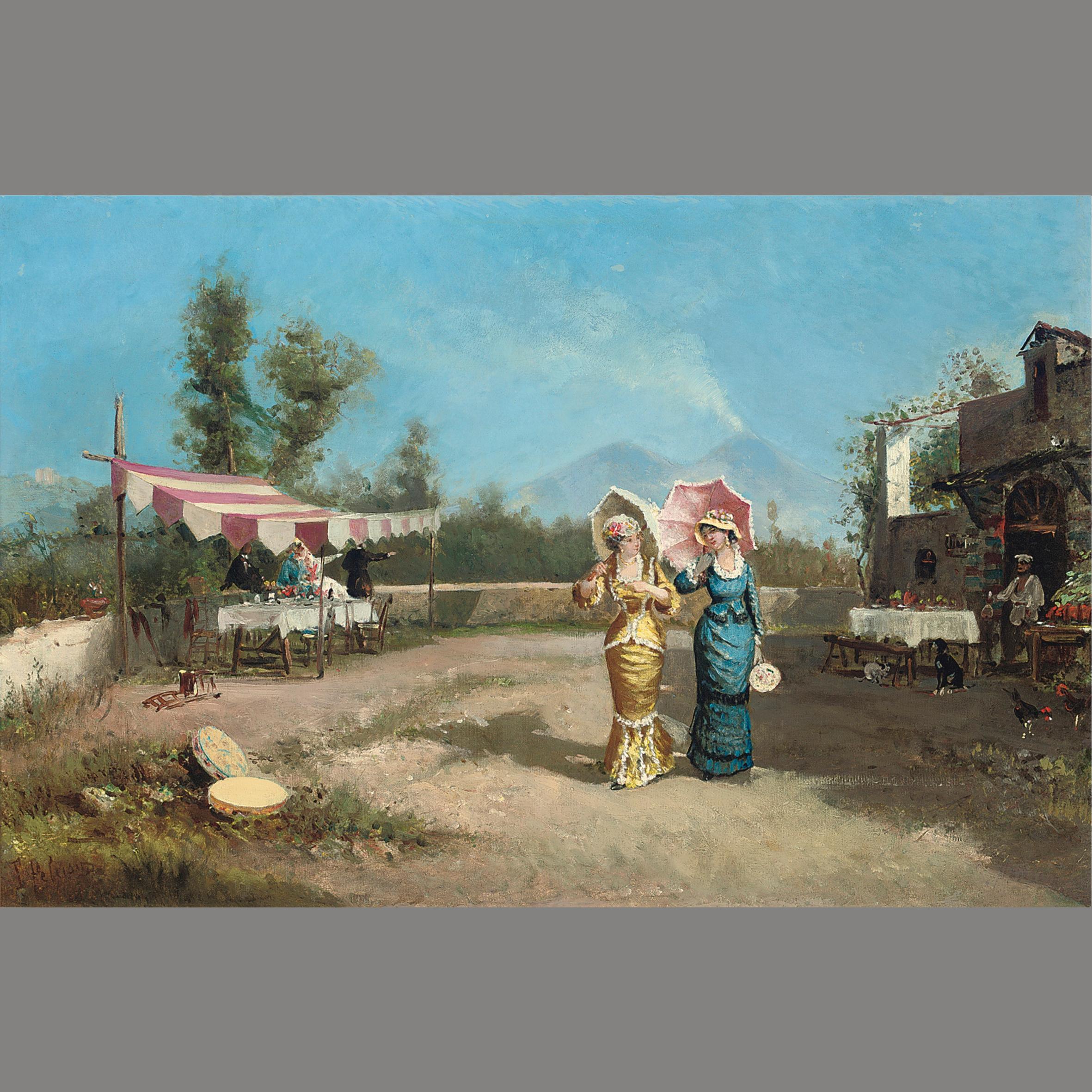 19th Century Pair of Paintings by Francesco Peluso For Sale