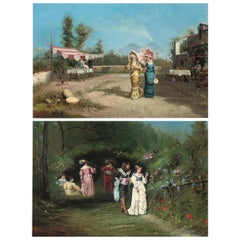 Antique Pair of Paintings by Francesco Peluso