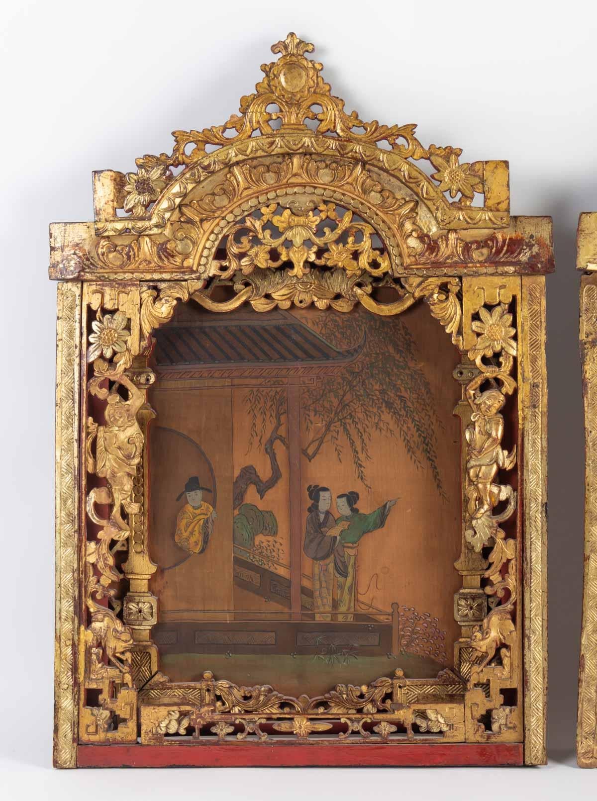 Pair of Paintings, China, 19th Century In Good Condition In Saint-Ouen, FR