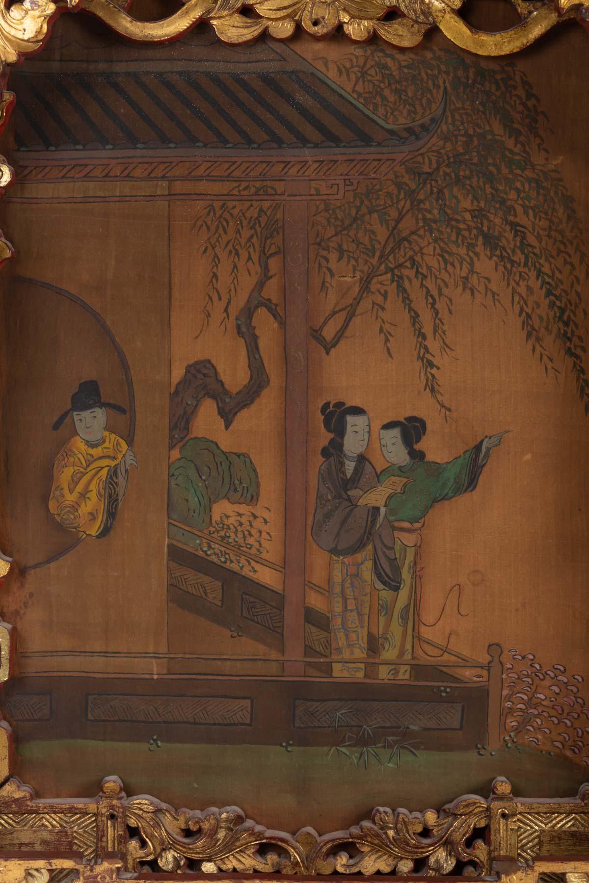 Silk Pair of Paintings, China, 19th Century