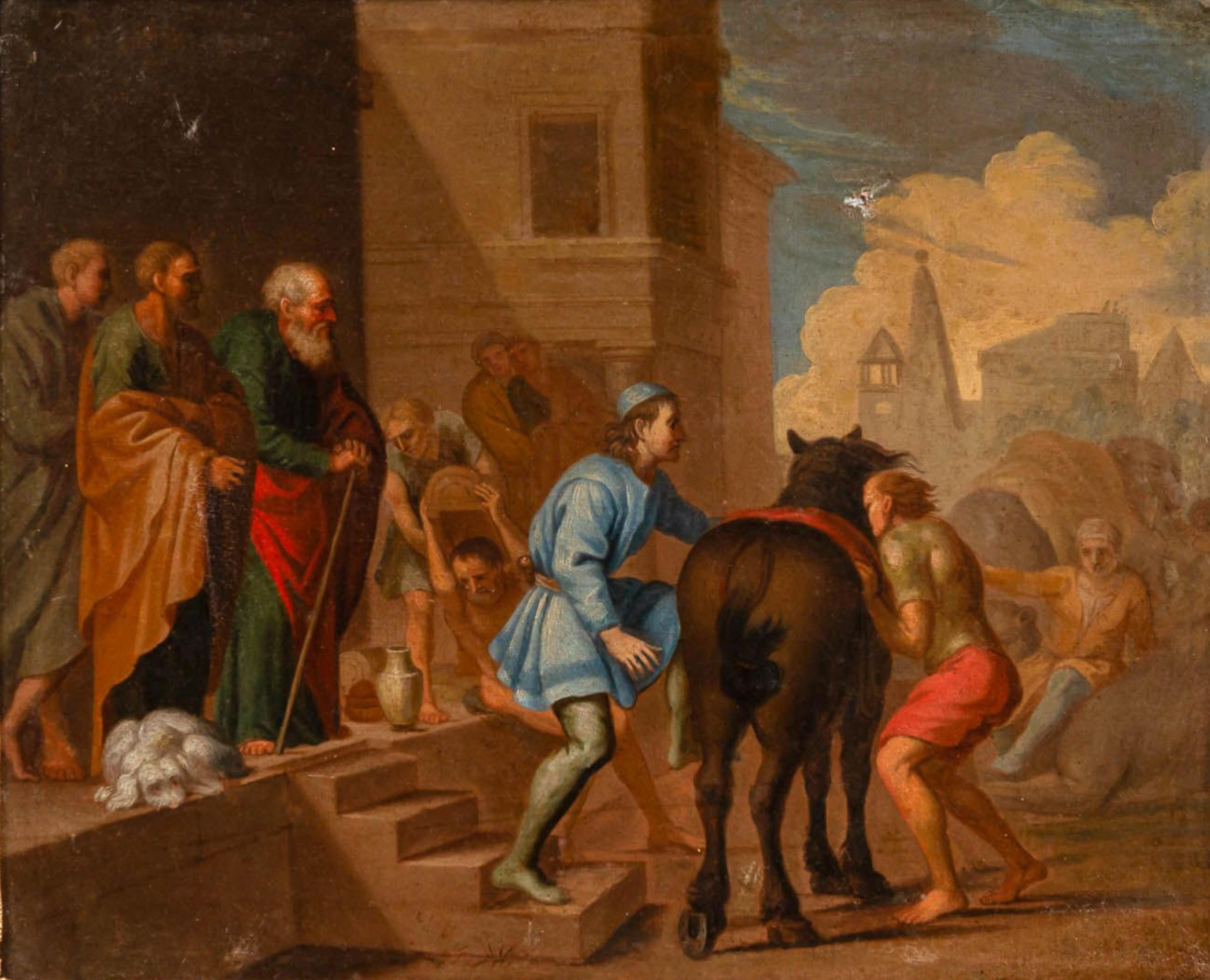 Pair of Paintings Italian School 17th Century

