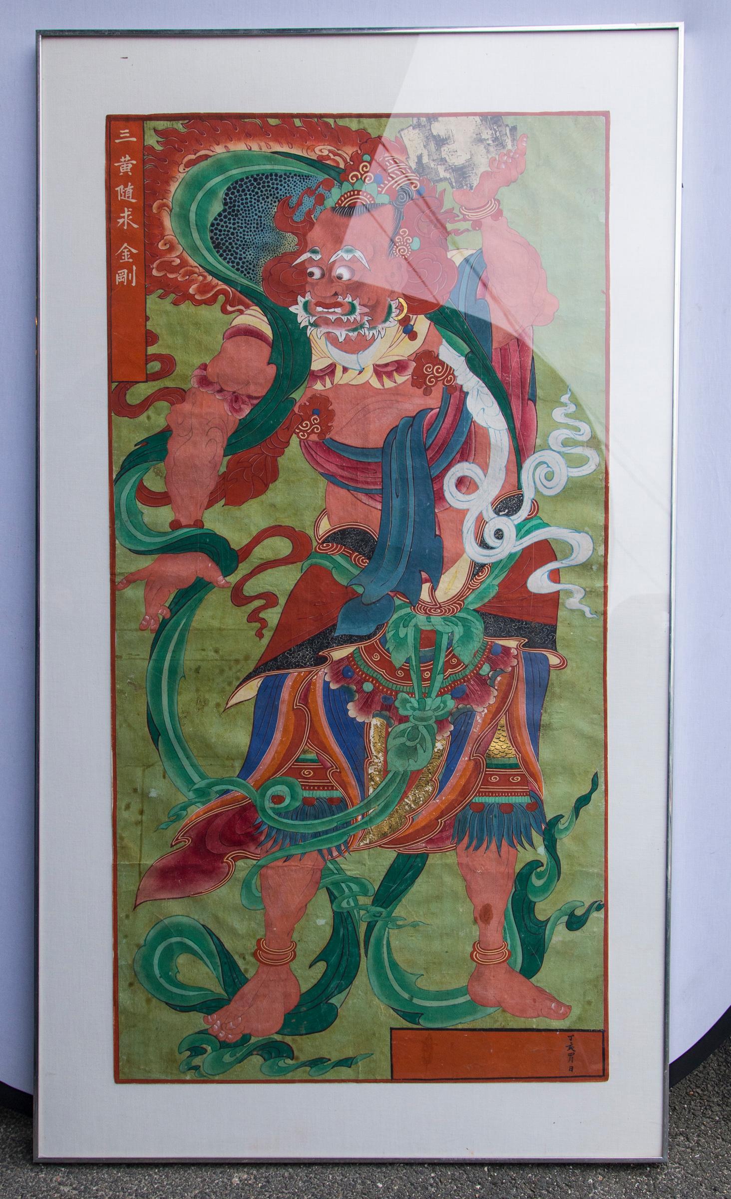 Pair of Paintings of Chinese Buddhist Gods For Sale 1