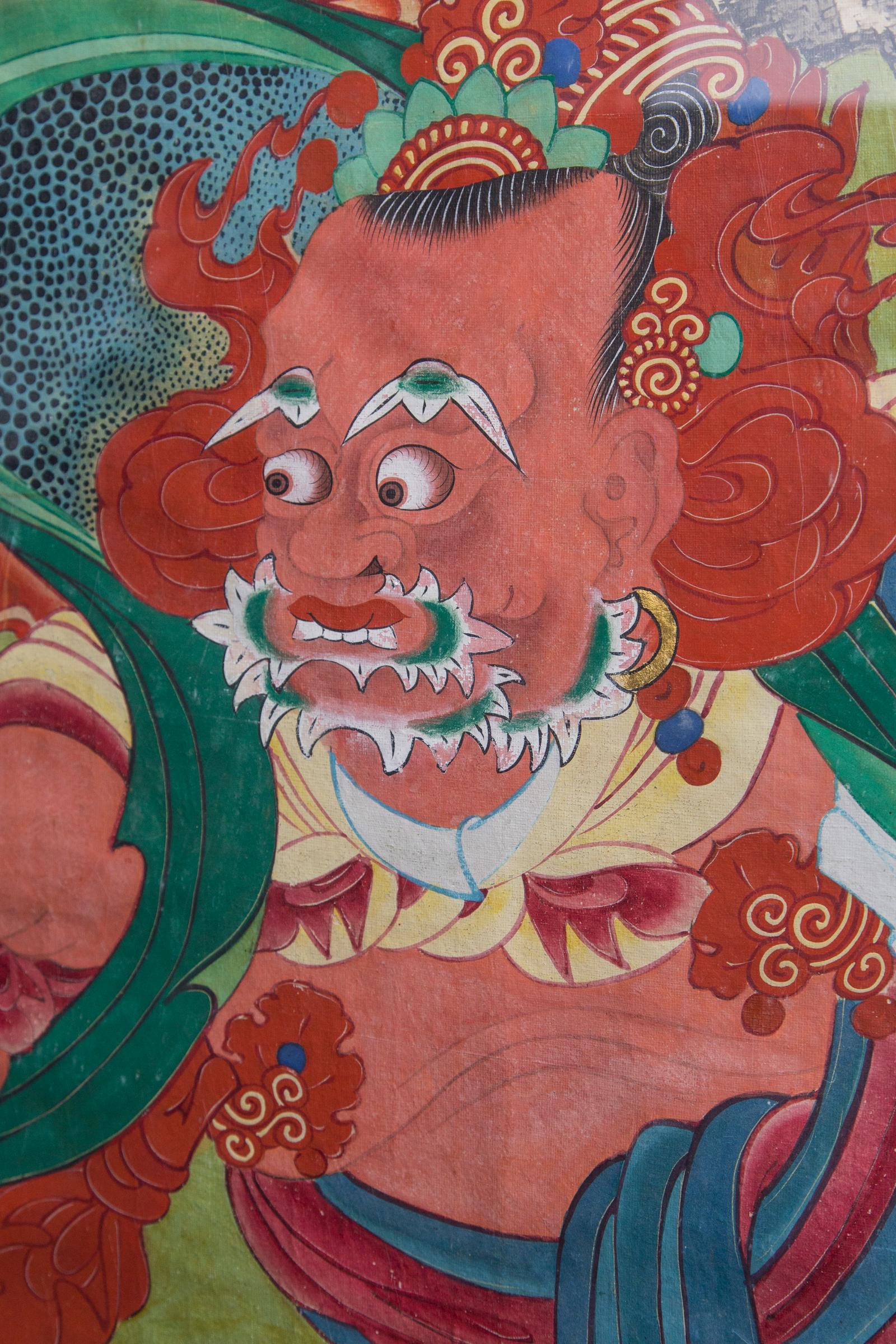 Pair of Paintings of Chinese Buddhist Gods For Sale 3