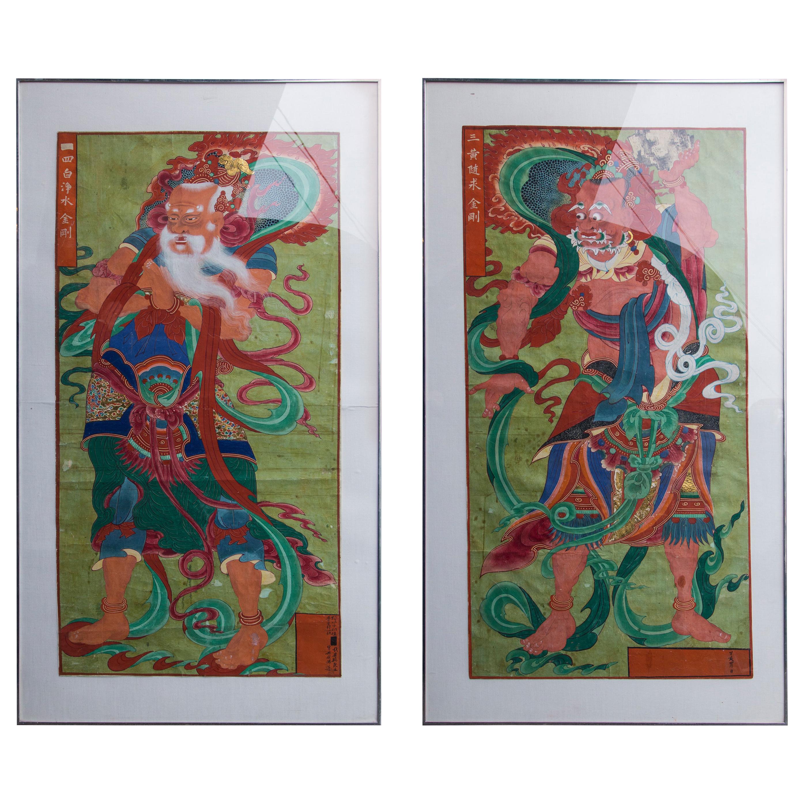 Pair of Paintings of Chinese Buddhist Gods