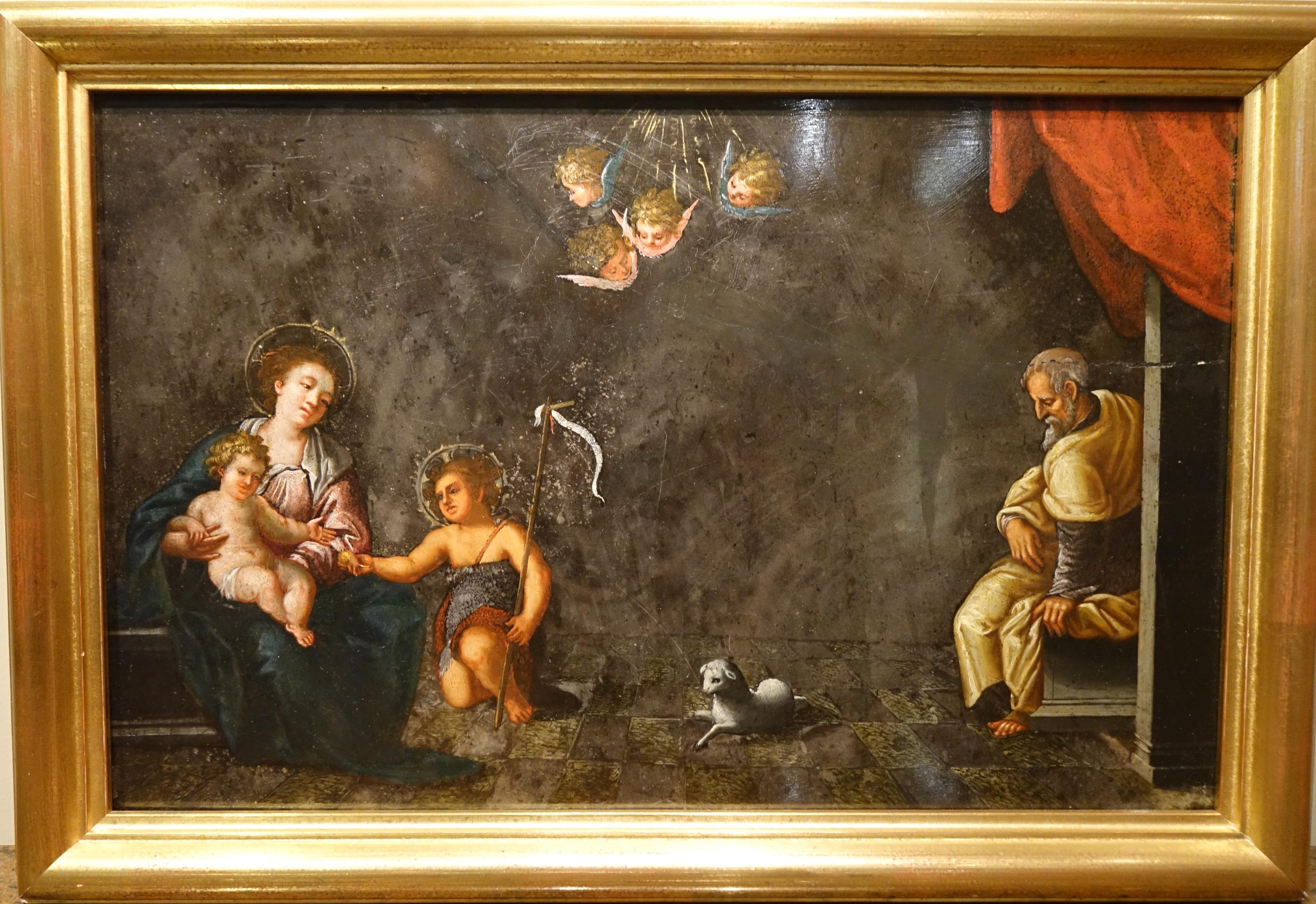 18th Century and Earlier Pair Of Paintings On Marble, Rome, 18th C. For Sale